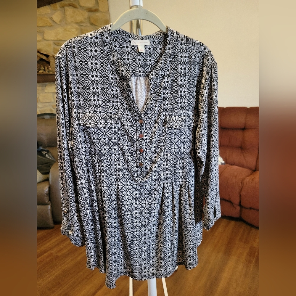 Elegant Geometric Women's Blouse